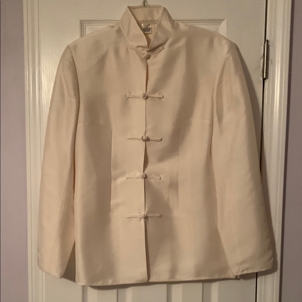 Ross-Simons Cream Top with Mandarin Collar
